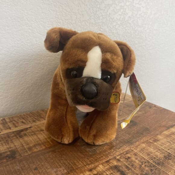 BABW Build A Bear 15" Boxer Bulldog Dog Kennel Pals Plush Mom Magnet Nose - Picture 2 of 12